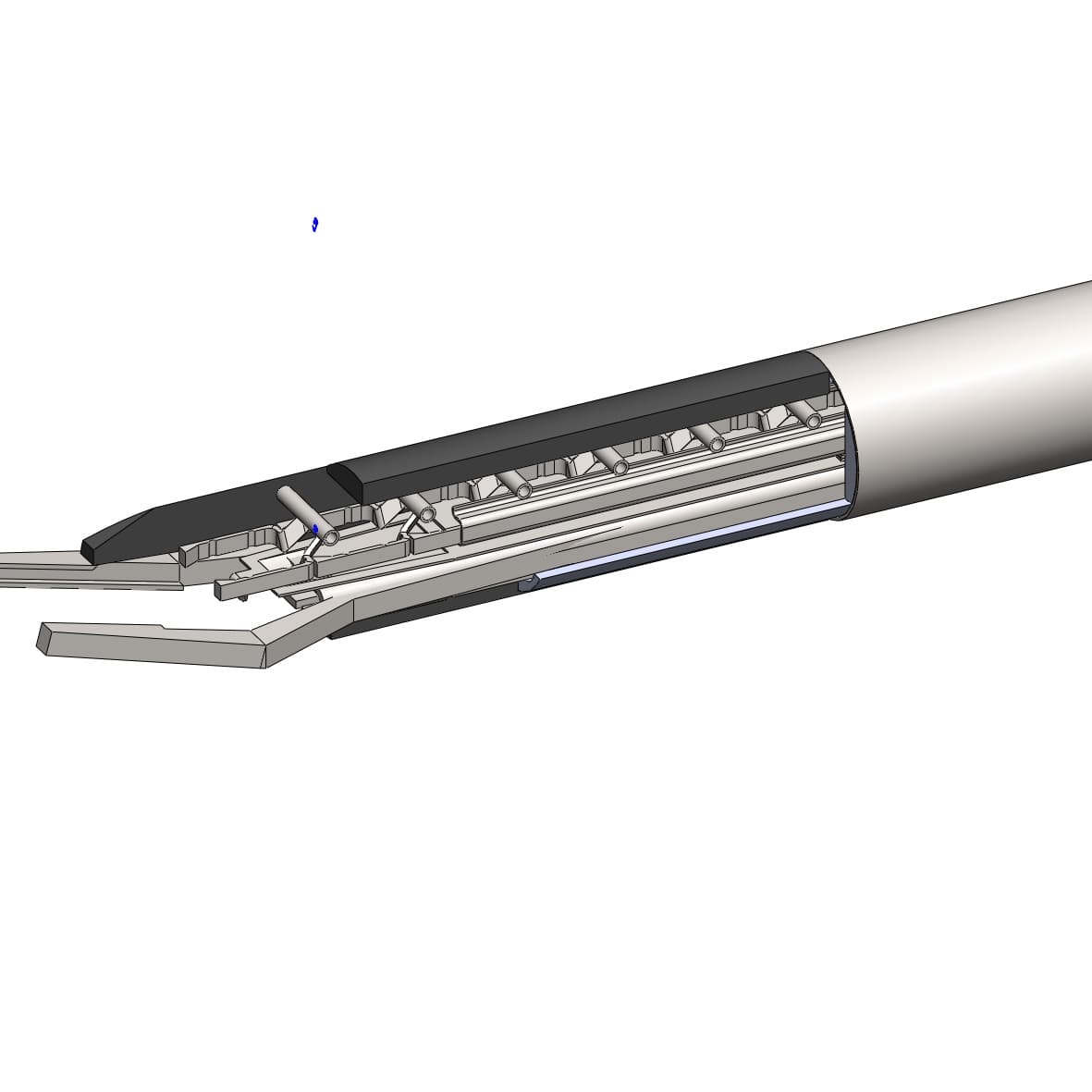 Internal cutaway view of BrachyClip magazine-loaded applicator